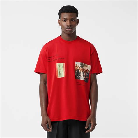 montage oversized t-shirt burberry|Burberry Montage Print Oversized T.